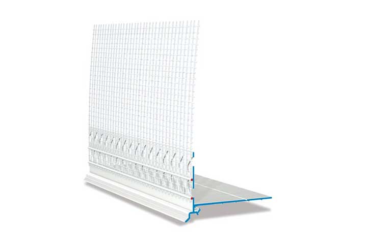 Profilé ETICS avec treillis d’armature.