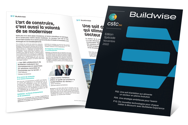 Buildwise, au service du secteur de la construction